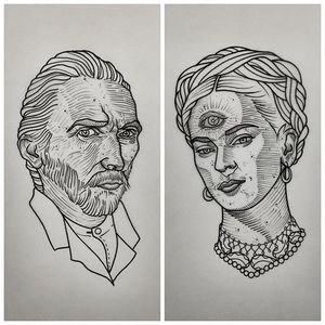 Vincent Van Gogh. (via IG - daniel_kickflip_tattooer) #Portraits #Celebrities #Flash #VanGogh