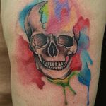 Watercolor Skull Tattoo by Fabrizio Sorace #watercolorskull #watercolor #skull #FabrizioSorace