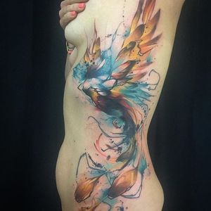 Watercolor Phoenix Tattoo by Krist Karloff #phoenix #watercolorphoenix #watercolor #watercolorartist #KristKarloff