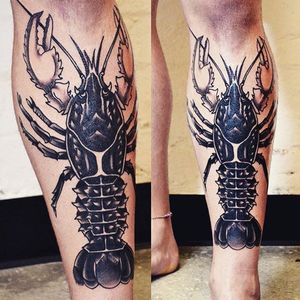 Facing up, by @zerotattoos #crayfishtattoos