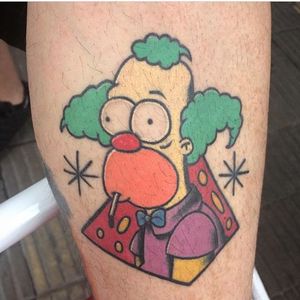 Krusty Tattoo by @severepunishment #krustytheclown #krusty #clown #cartoonclown #thesimpsons #simpsons