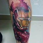 Iron Man Tattoo by Amanda Barroso #ironman #watercolor #watercolortattoo #watercolortattoos #brighttattoos #AmandaBarroso