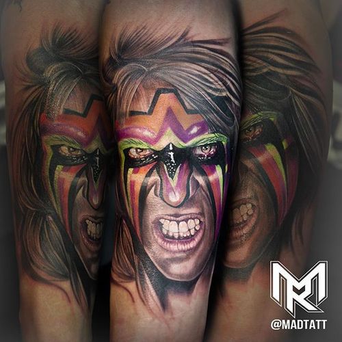 Ultimate Warrior Tattoo by Maddalena Ruggiero #UltimateWarrior #WWE #wrestling #portrait #MaddalenaRuggiero