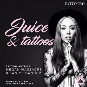 Megan Massacre and Janice Danger will be tattooing at JOE & THE JUICE on Thursday, June 29. #JuiceAndTattoos #TattoodoxJoeandtheJuice