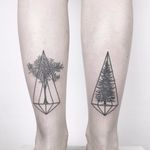 Sacred Tree Geometry by Ana Godoy #anagodoy #tree #geometric #dotwork #blackwork #fineline #tattoooftheday