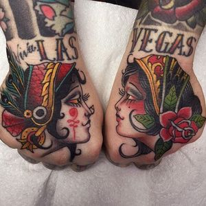Hand Tattoo by Herb Auerbach #traditional #colortraditional #HerbAuerbach