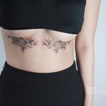 Delicate floral tattoo by Sol Tattoo. #soltattoo #tattooistsol #floral #floraltattoo #blackwork