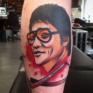 Bruce Lee Tattoo by Boryslav Dementiev #brucelee #traditional #traditionalportrait #popculture #popcultureportrait #popart #BoryslavDementiev