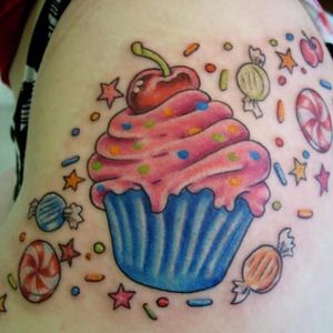 Everything should have a cherry on top #candytattoo #sweet #cupcake #cherry
