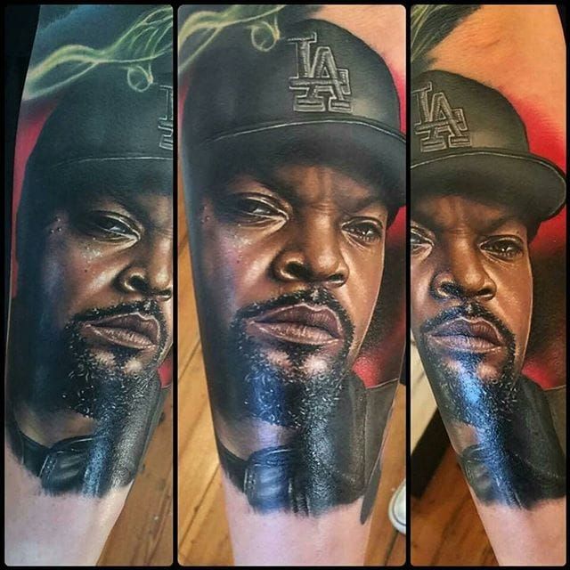 Ice cube tattoos on the forearm