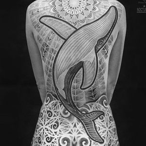 Incredible mix of ornamentation and illustration by Maxim Zhuravlev (IG—maxim.xiii). #blackandgrey #geometric #humpbackwhale #illustrative #mandala #MaximZhuravlev #ornamental