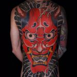 Massive Oni by Matthew Mooney #MatthewMooney #Japanese #color #Oni #Onimask #demon #waves #backpiece #tattoooftheday