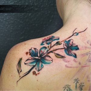 Flower tattoo By Julia Rehme  #flowertattoo #JuliaRehme