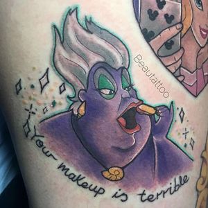 Ursula tattoo by Beau Redman. #BeauRedman #popculture #Disney #childhood #film #disneyvillain #villain #ursula #thelittlemermaid