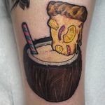 Put the pizza in the coconut (via IG -- plus48tattoo) #coconut #coconuts #coconuttattoo #pizza #pizzatattoo