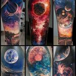 Space Tattoo by Aleksandr Romashev #space #spacetattoo #cosmic #cosmictattoo #galaxy #AleksandrRomashev