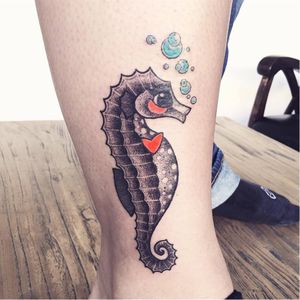 Seahorse tattoo by Emy Tattoo Art #EmyTattooArt #illustrative #seahorse