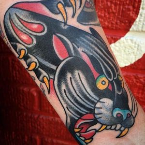 Panther Tattoo by Christopher Ayalin #panther #traditional #oldschool #traditionalartist #ChristopherAyalin