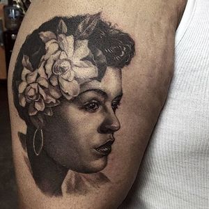 Billie Holiday portrait by Jamie Mahood. #blackandgrey #realism #JamieMahood #portrait #BillieHoliday