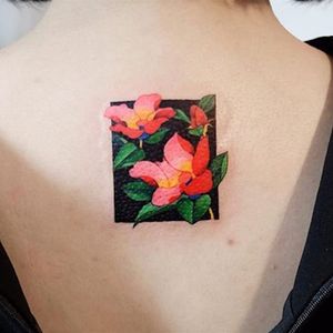 Cluster via instagram zihee_tattoo #pinkflower #redflower #flower #floral #watercolor #colorful #illustrative #zihee