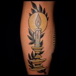 Candle Tattoo by Sebastian Domaschke #candle #traditional #neotraditional #bold #classic #oldschool #SebastianDomaschke