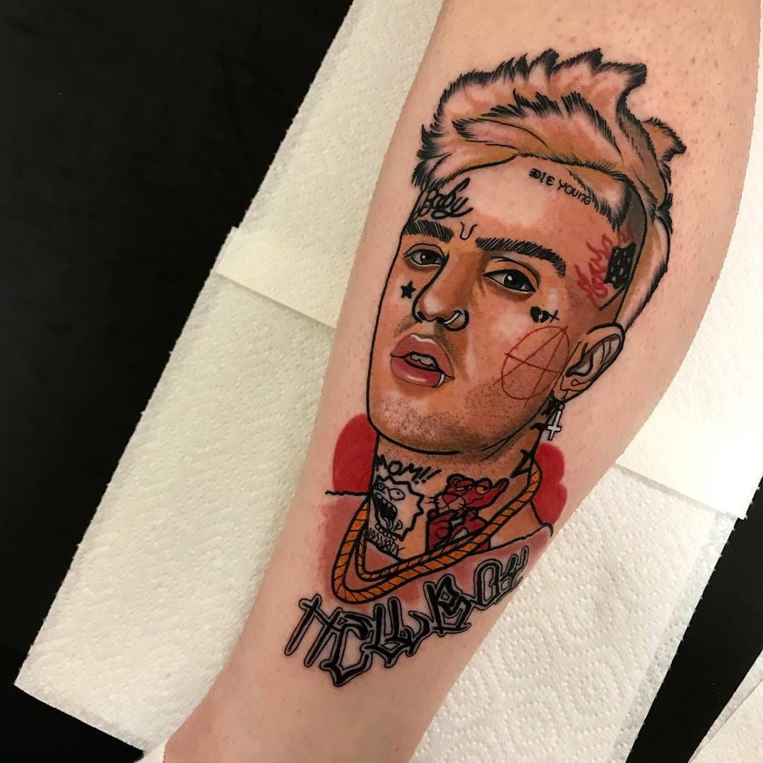 Seeing a lot of people posting their peep tattoos here Got his pink panther  neck tat a couple months back  rLilPeep