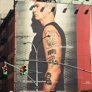 The massive billboard featuring Henry Rollins in NYC's lower east side. #CalvinKlein #controversy  #HenryRollins