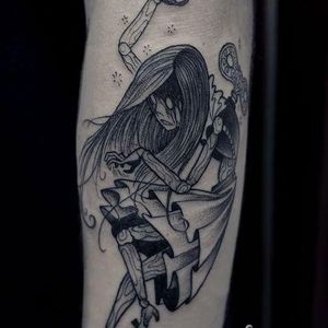 Wind up doll tattoo by Sketchfield #Sketchfield #illustrative #blackwork #monster #gothic #doll