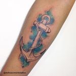 Anchor Tattoo by Dell Nascimento #anchor #watercolor #watercolorartist #contemporary #DellNascimento