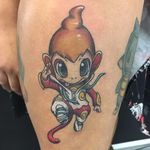 A silly looking Chimchar by Chris Cary (IG—throat_carver). #Chimchar #ChrisCary #GameBoy #Nintendo #Pokémon