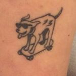 A badass tattoo of a doggie riding a skateboard on one of our editors, by Galen Bryce (IG—tattooer_galenbryce). #bookrecommendations #DurangoPublicLibrary #librarians #literature #tattoopromotion