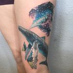 Tattoo incrível #NickFriederich #gringo #space #espaço #galaxia #galaxy #cosmica #cosmic #geometric #geometrica #baleia #whale #realismo #realism