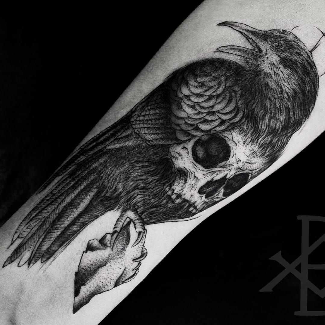 Crow Triangle Arrows Tattoo - The Order Custom Tattoos