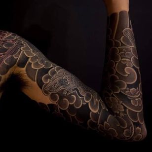 Japanese Tattoo by Haewall #Japanesetattoo #DarkJapanese #DarkTattoos #BlackTattoos #Haewall