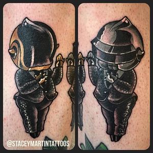 Daft Punk kewpie doll tattoo by Stacey Martin Smith. #kewpie #kewpiedoll #DaftPunk #StaceyMartinSmith