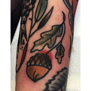 Acorn Tattoo by Nicholas G #acorn #plant #tree #NicholasG
