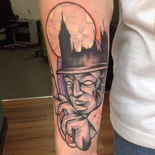 Tatuaje de Jack el Destripador de thunderswan_tattoos.  #JacktheRipper #seriesmurder #historia # inglaterra #london #killer