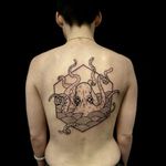 Stylish octopus tattoo by La Buse #LaBuse #blackwork #illustrative #octopus