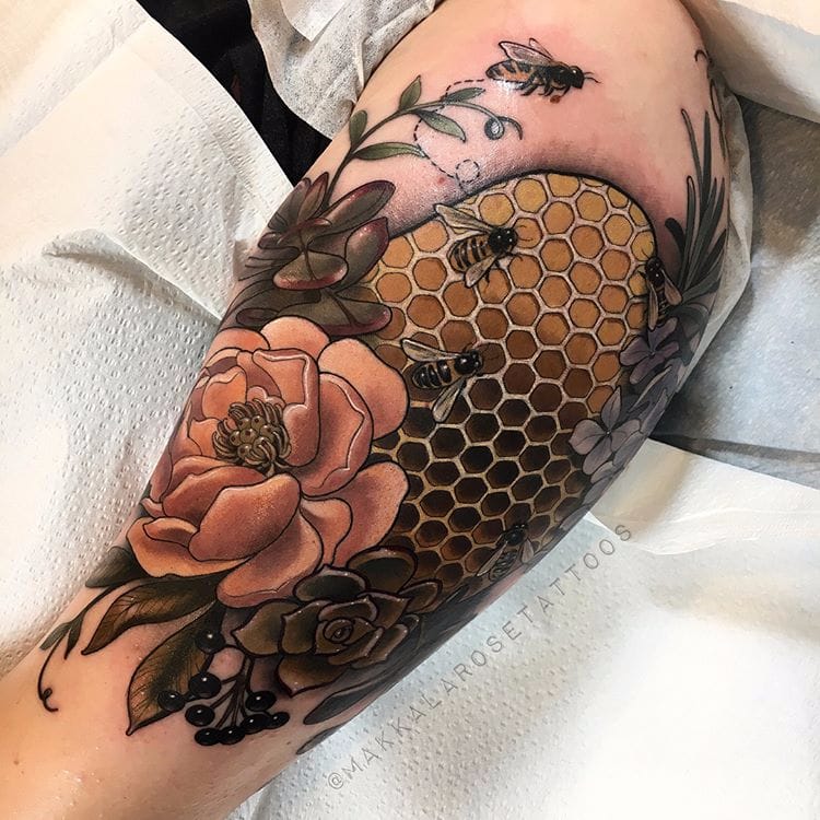 The Best Bee Tattoos  Tattoo Insider  Bee tattoo Geometric tattoo  Tattoos