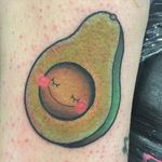 Cute avocado tattoo by Hollie West. #food #avocado #cute #traditional #HollieWest