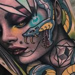 Details by Zack Singer #ZackSinger #color #portrait #snake #lady #tattoooftheday