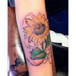 A pretty fineline abstract sunflower tattoo by Jacopo A. Pozzi. #sunflower #abstract #fineline #JacopoAPozzi #flower