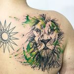 Abstract watercolor lion tattoo by Sandro Stagnitta. #sketch #watercolor #SandroStagnitta #abstract #lion