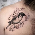 Bird tattoo by Rosie Roo #RosieRoo #blackandgrey #monochrome #blackwork #nature #bird