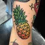 Pineapple tattoo #ChristinaHock #pineapple #fruit #neon #bright