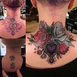 Cover up tattoo by Abbie Williams #AbbieWilliams #neotraditional #coverup