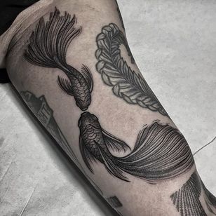 Fish Tattoo por Luca Cospito #fish #blackwork #blackworkartist #blackink #darkart #darkartist #spanishartist #LucaCospito #blackworkfish
