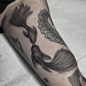 Fish Tattoo by Luca Cospito #fish #blackwork #blackworkartist #blackink #darkart #darkartist #spanishartist #LucaCospito #blackworkfish