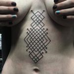 A simple yet stunning hand-poked piece by Grace Neutral (IG—graceneutral). #blackwork #handpoked #geometric #graceneutral #stickandpoke