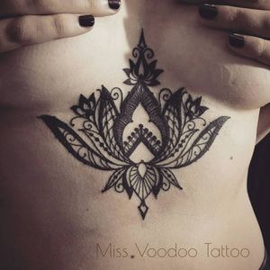 Lacy tattoo by Miss Voodoo #MissVoodoo #ornamental #lace #mehndi #chandelier #feather